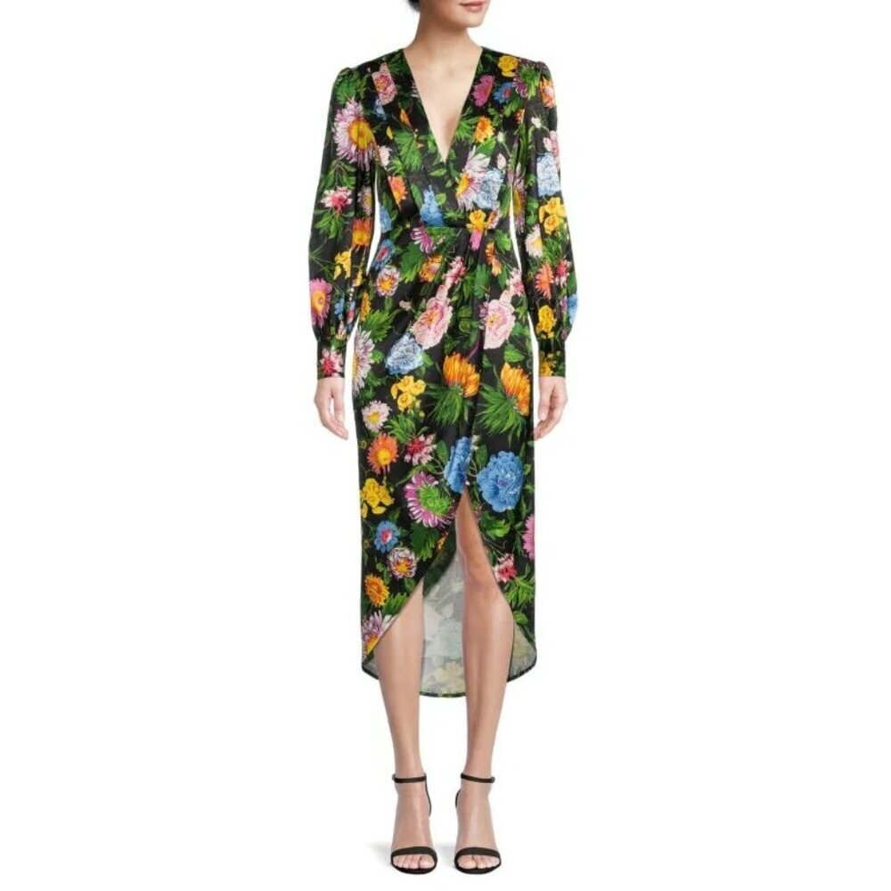 Ronny Kobo Nina Floral Midi Dress Victorian Print Womens Size Small